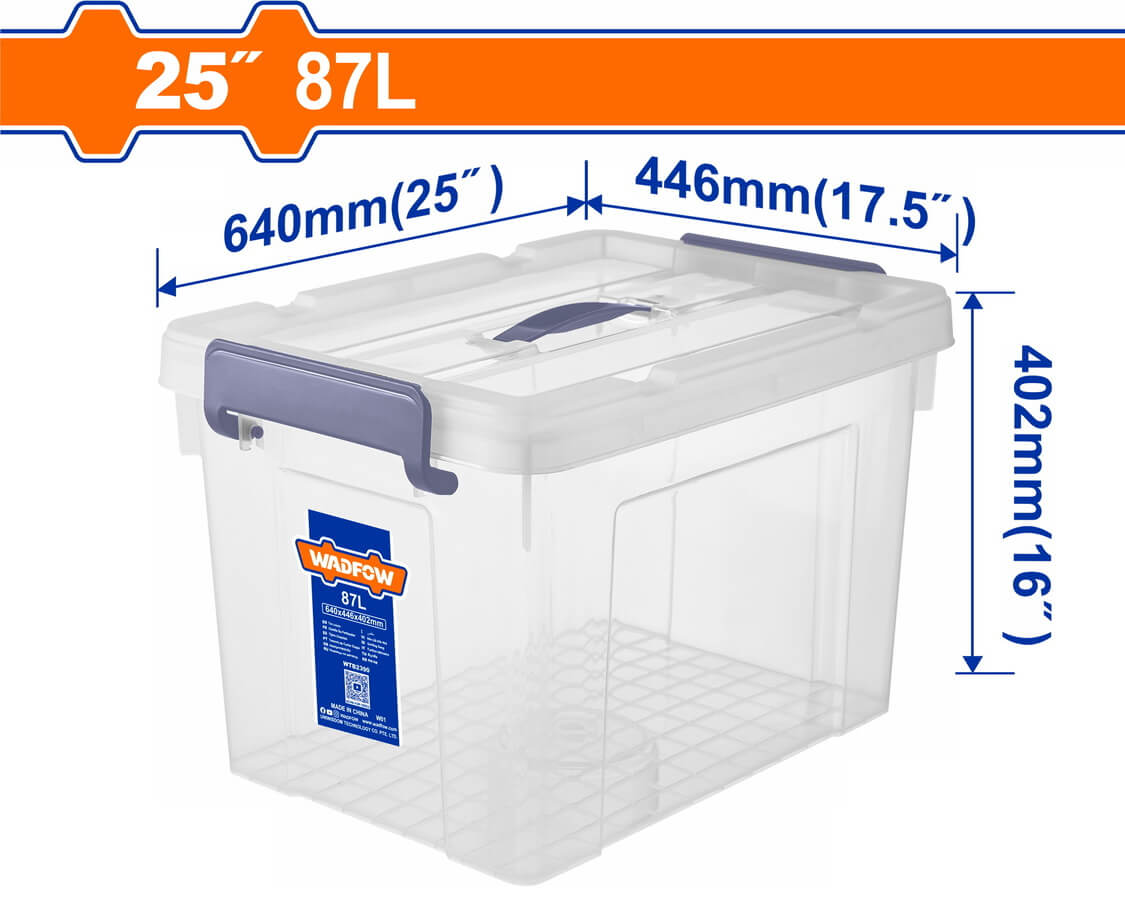 WADFOW Πλαστικό κουτί αποθήκευσης διάφανο 25″ / 87Lit (WTB2390)